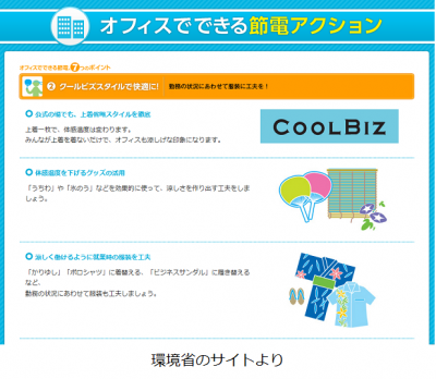 オフィスでできる節電アクション